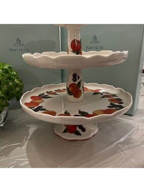 PartyLite Harvest Tiered Taper, Pillar, Votive Tealights Candle Holder - NIB